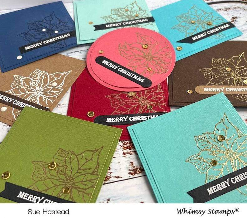 Vintage Poinsettia Clear Stamps - Whimsy Stamps