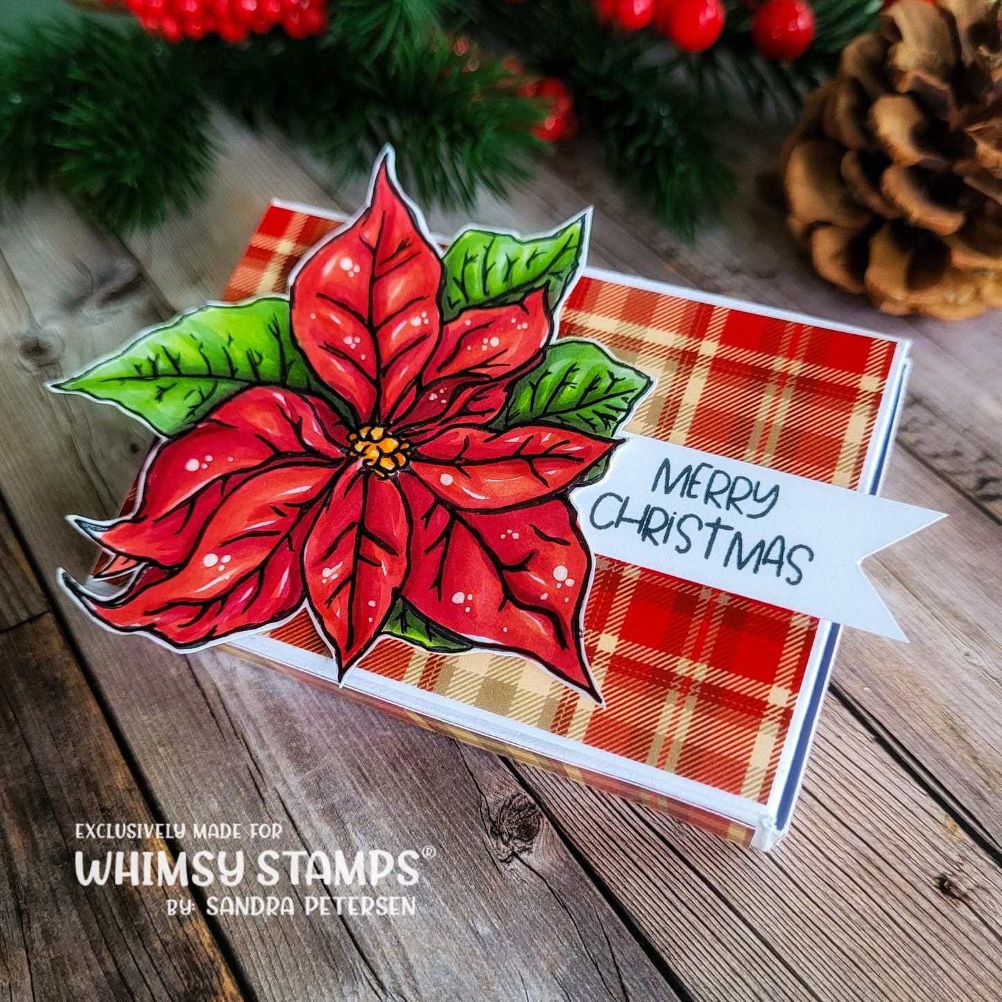 Vintage Poinsettia Clear Stamps - Whimsy Stamps