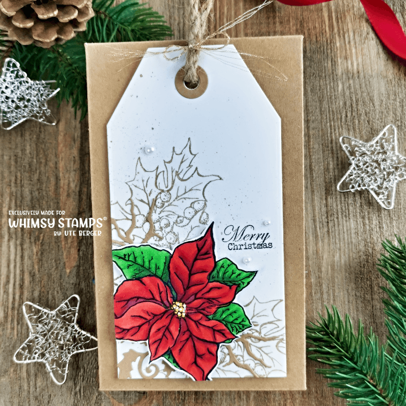 Vintage Poinsettia Clear Stamps - Whimsy Stamps