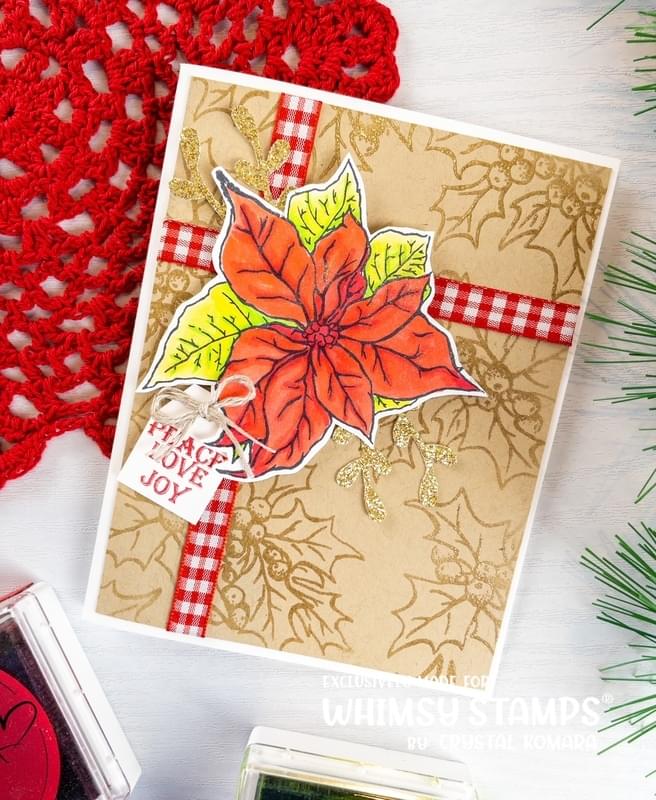 Vintage Poinsettia Clear Stamps - Whimsy Stamps