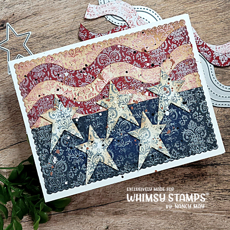 Vintage Wallpaper Rubber Cling Stamp - Whimsy Stamps