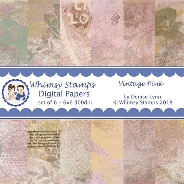 Vintage Pink Papers - Digital Papers - Whimsy Stamps