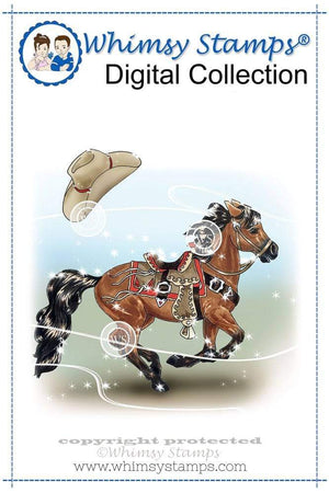 Western Pony - Digital Stamp - Whimsy Stamps