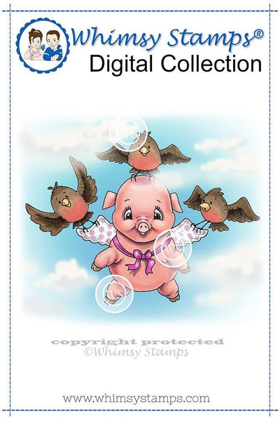 When Pigs Fly - Digital Stamp - Whimsy Stamps