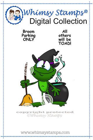 Witchy Toad - Digital Stamp - Whimsy Stamps