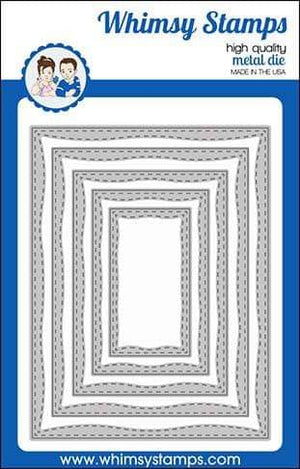 Wonky Stitched Rectangles Die Set - Whimsy Stamps