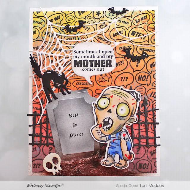 WTF?! Background Rubber Cling Stamp - Whimsy Stamps