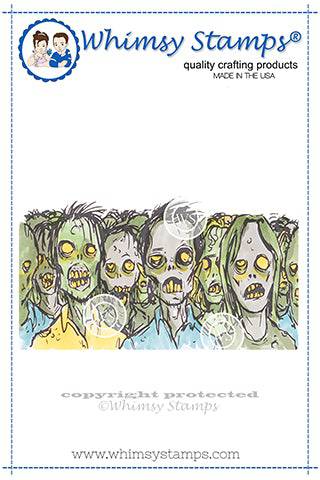 Zombie Herd Rubber Cling Stamp - Whimsy Stamps